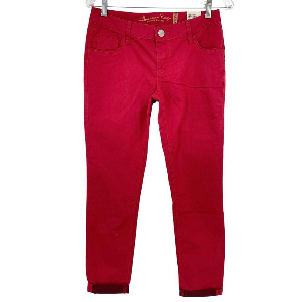 AMERICAN RAG NWT Curvy Skinny Jeans Red Size 5 Short Stretch Casual
